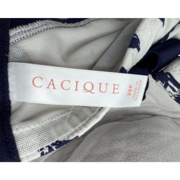 Cacique Lane Bryant Lightly Lined Full Coverage Bra White Blue Floral Size 38F - Picture 6 of 7